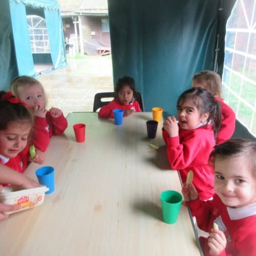 students having a snack